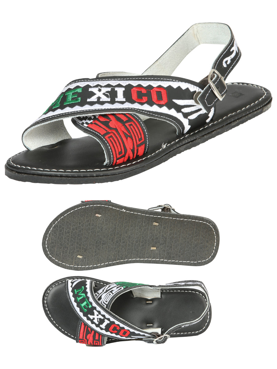 Mexican Artisanal Sandals 50% Leather, 50% Synthetic Black 603954