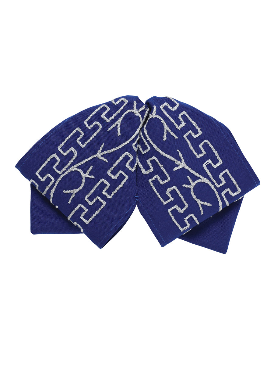 Adult 
Mexican Charro Bow Tie 100% Polyester Royal Blue/Silver  601115